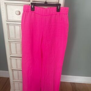 Lilly Pulitzer Pink Linen Pants- Size Medium